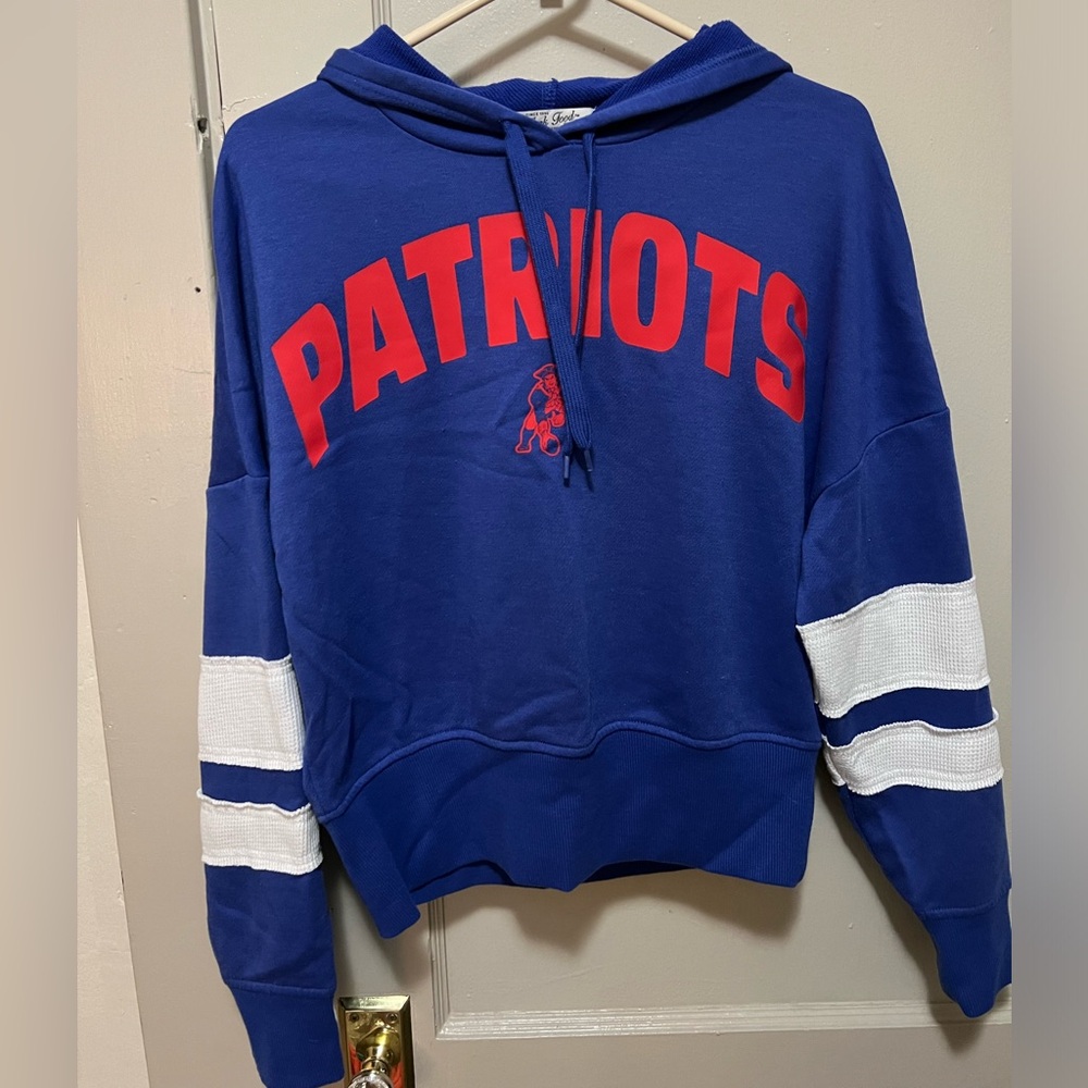 Royal blue Patriots hoodie size small